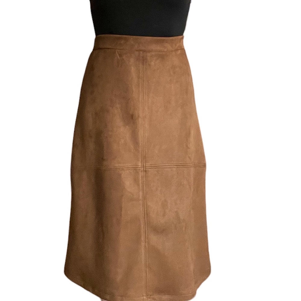 SOYA CONCEPT Leane 3 Faux Suede Aline Midi Skirt